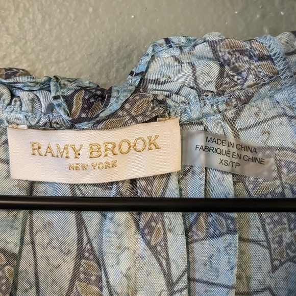 Ramy Brook TATUM LONG SLEEVE MINI DRESS IN MYSTIC LEAF Size XS - Picture 10 of 10